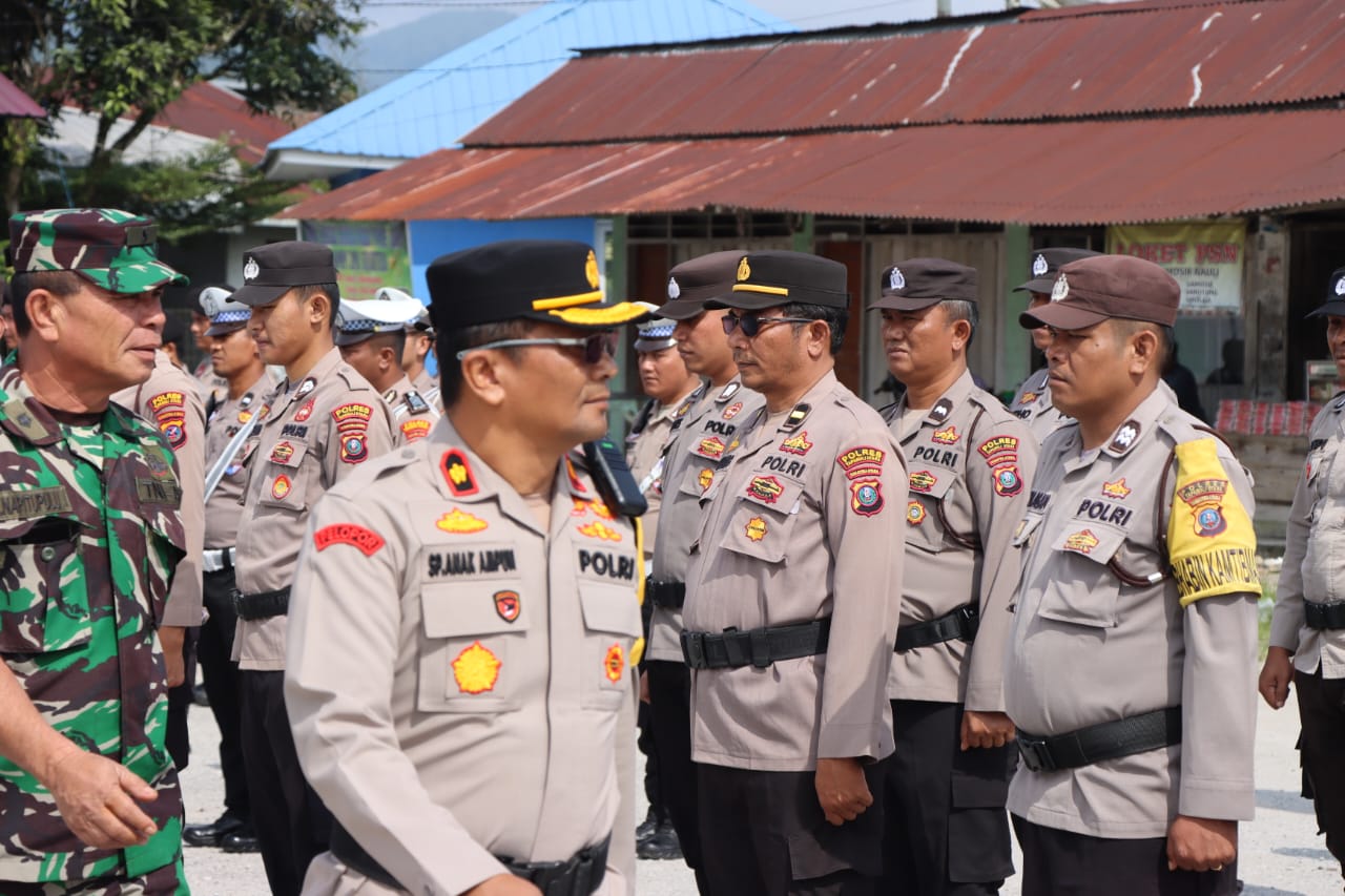 Pengamanan Pemilukada Serentak 2024, Polres Taput Laksanakan Apel Gelar Pasukan OMP