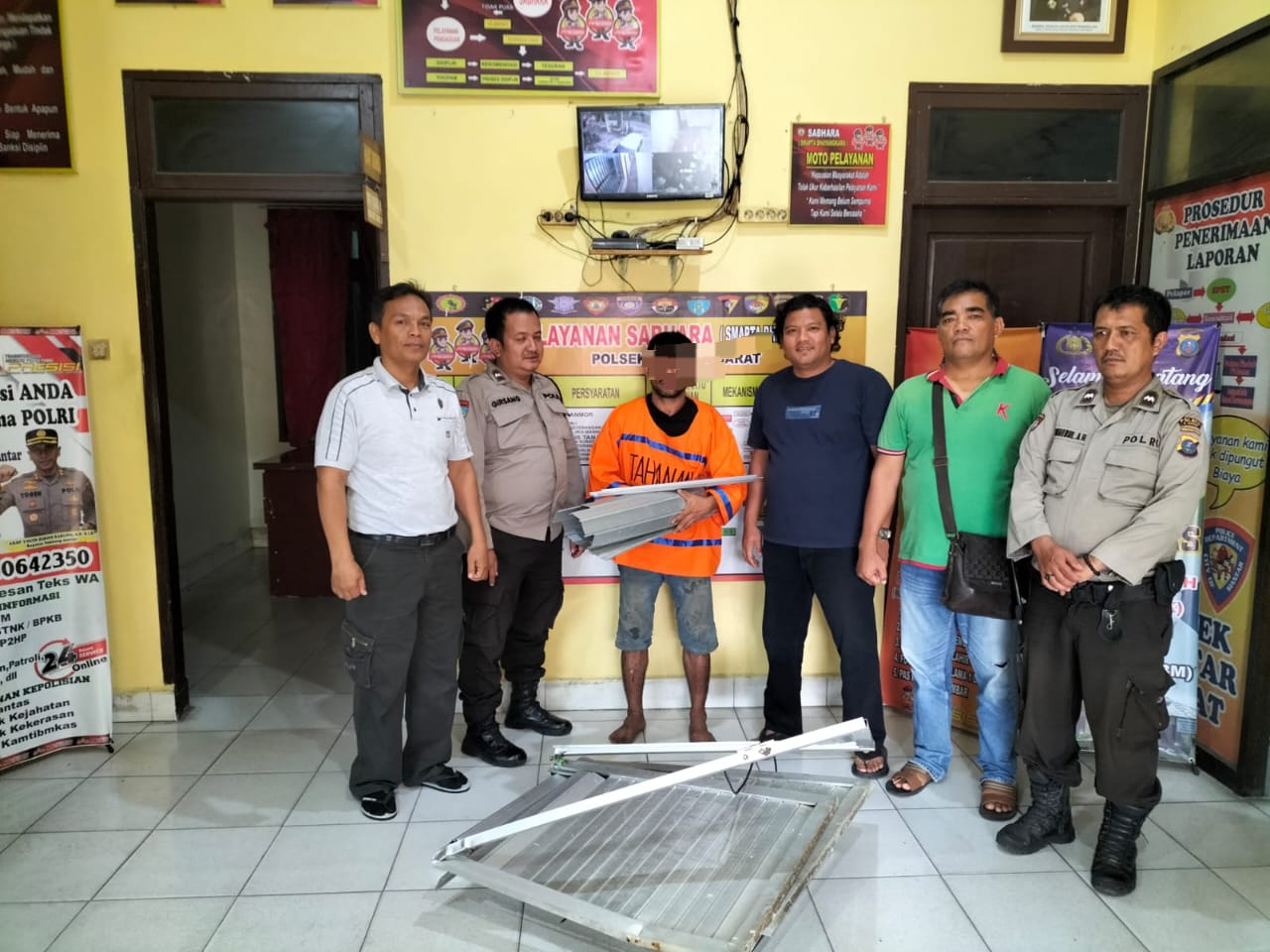 Polsek Siantar Barat Amankan Pelaku Pencurian Pintu Kamar Mandi Umum Parkiran Pariwisata