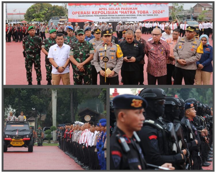 Sat Brimob Polda Sumut Ikut Apel Gelar Pasukan Operasi HATRA TOBA-2024,  Pengamanan PON XXI