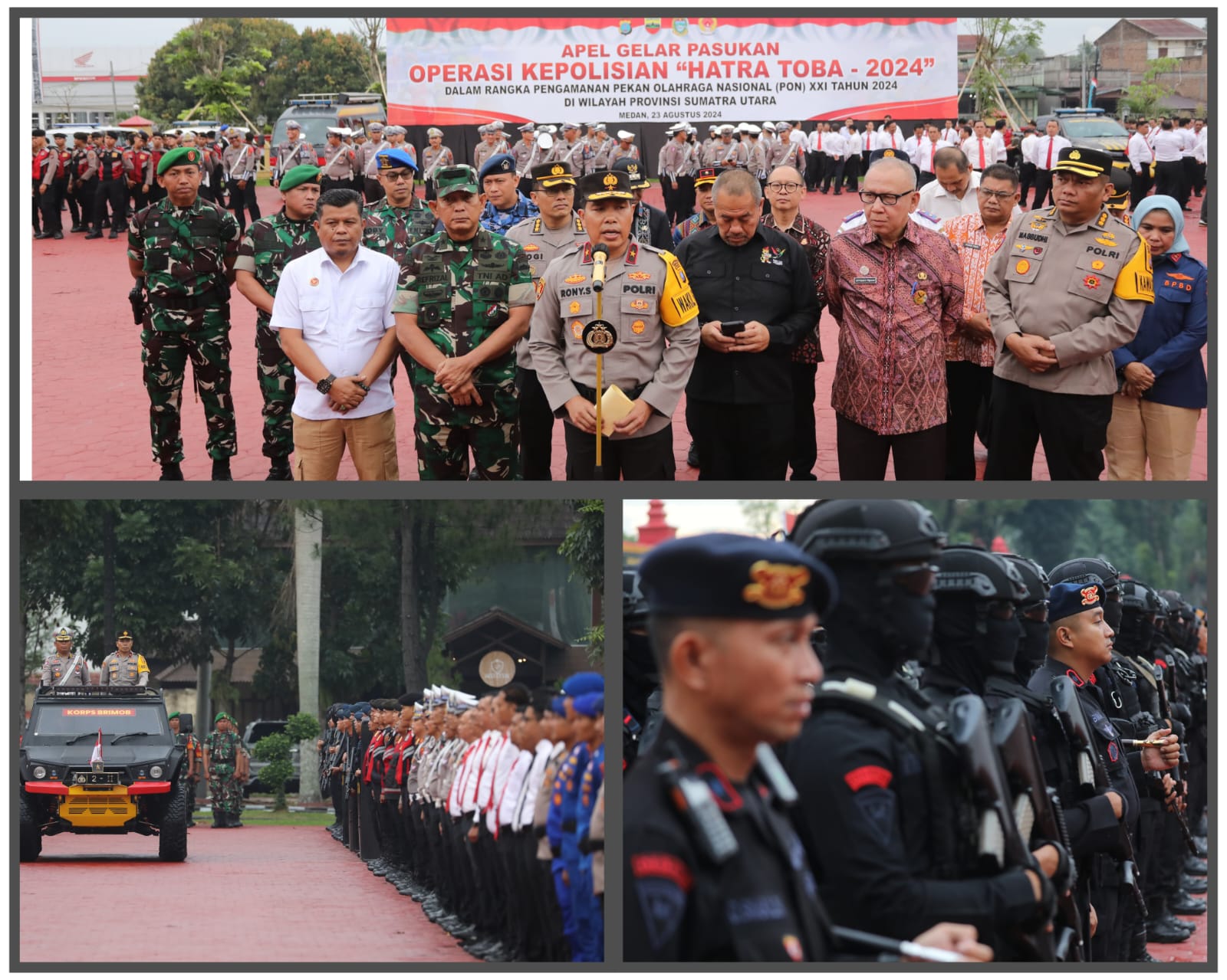 Sat Brimob Polda Sumut Ikut Apel Gelar Pasukan Operasi HATRA TOBA-2024, Pengamanan PON XXI Sat Brimob Polda Sumut Ikut Apel Gelar Pasukan Operasi HATRA TOBA-2024, Pengamanan PON XXI