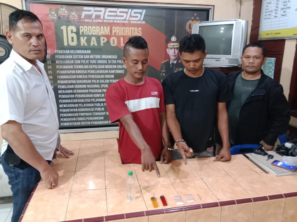 Polsek Serbalawan Tangkap Dua Tersangka Penyalahgunaan Narkotika, 5,20 Gram Sabu Disita 
