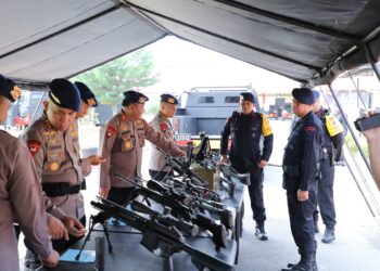 Apel Kesiapsiagaan Personil Sat Brimob Polda Sumut dalam Rangka Supervisi, Asistensi dan Pengecekan Sarana PON 2024