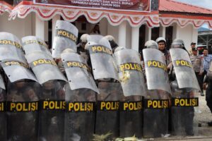 Aksi Unjuk Rasa di Kantor KPUD Taput Berhasil Kendalikan Dalmas Polres Taput