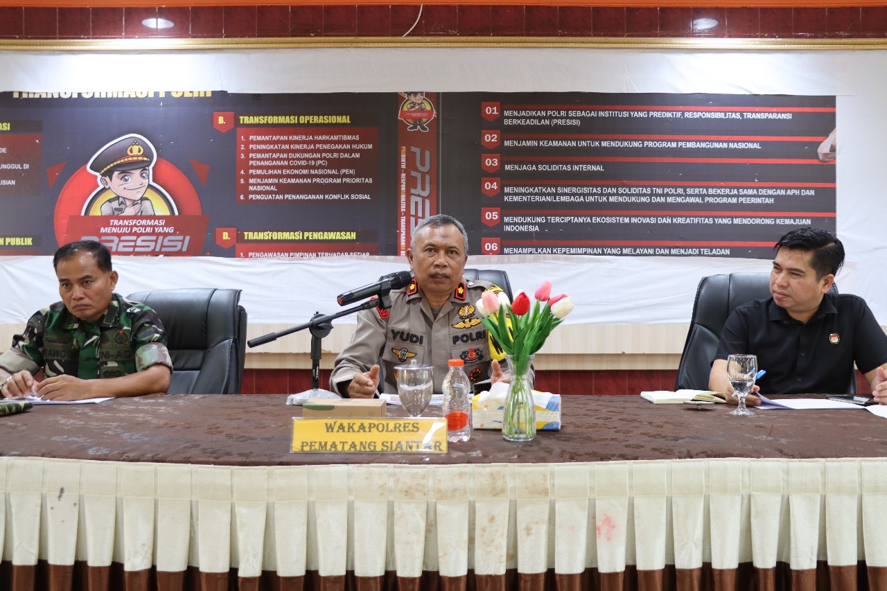 Polres Pematangsiantar Laksanakan Rakor Kesiapan Sispamkota OMP Toba 2024 Polres Pematangsiantar Laksanakan Rakor Kesiapan Sispamkota OMP Toba 2024