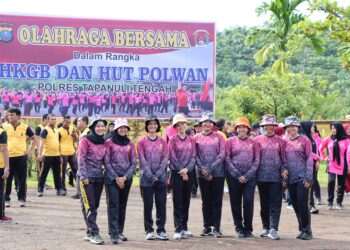 Sambut Hari Jadi Polwan, Polres Tapteng Gelar Olahraga Bersama 