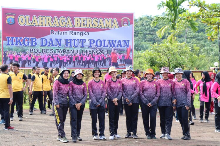 Sambut Hari Jadi Polwan, Polres Tapteng Gelar Olahraga Bersama 