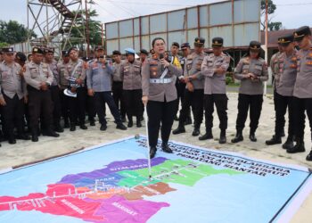 Polres Pematangsiantar Laksanakan Apel Kesiapan Pam Jalur Balap Sepeda PON Ke XXI Aceh - Sumut