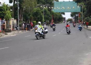 Polres Pematangsiantar Turunkan 212 Personil Amankan Hari Pertama Cabor Road Bike Pon XXI Aceh - Sumut 2024