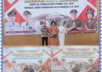Pisah sambut Kajari Way Kanan dari Dr Afrillianna Purba Kepada Dody Andohar Jaya Sinaga 