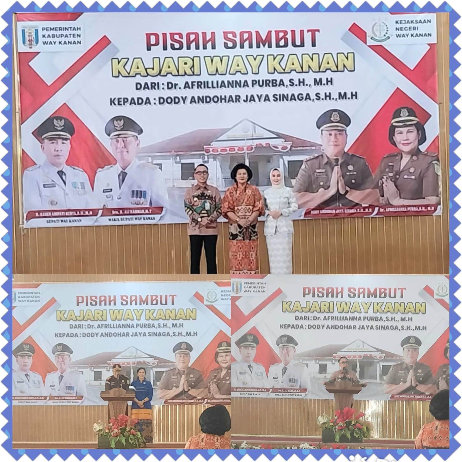 Pisah sambut Kajari Way Kanan dari Dr Afrillianna Purba Kepada Dody Andohar Jaya Sinaga Pisah sambut Kajari Way Kanan dari Dr Afrillianna Purba Kepada Dody Andohar Jaya Sinaga