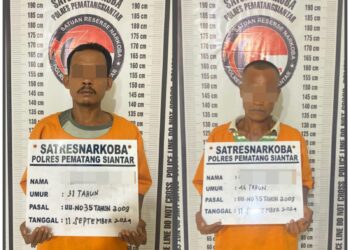 Dua Pria Asal Simalungun Ditangkap Polres Pematangsiantar, 10,44 Gram Sabu Disita Jalan Melati