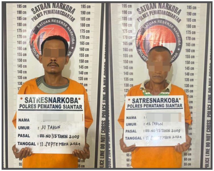 Dua Pria Asal Simalungun Ditangkap Polres Pematangsiantar, 10,44 Gram Sabu Disita Jalan Melati