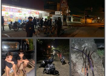 Personil Batalyon A Pelopor Sat Brimob Polda Sumut Bubarkan Sekumpulan Geng Motor Saat Patroli Cipta Kondisi Kamtibmas 