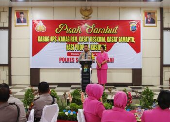 Kapolres Sergai Pimpin Upacara Sertijab 6 Pejabat Utama di Lingkungan Polres Sergai
