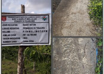 Pembangunan Rabat Beton di Pemangku 3 Pekon Sukarame Dipertanyakan 