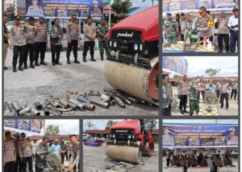 Polres Taput Musnahkan 270 Knalpot Brong Sepeda Motor Hasil Penindakan 3 Bulan