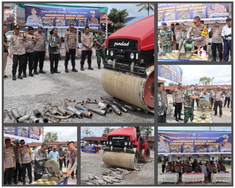Polres Taput Musnahkan 270 Knalpot Brong Sepeda Motor Hasil Penindakan 3 Bulan