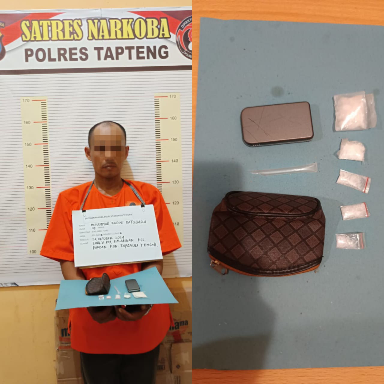 Warga Pandan Pengedar Sabu Diciduk Personil Polres Tapteng
