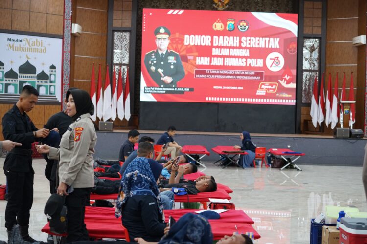 Donor Darah Serentak Peringati Hari Jadi Humas Polri ke-73 di Polda Sumut