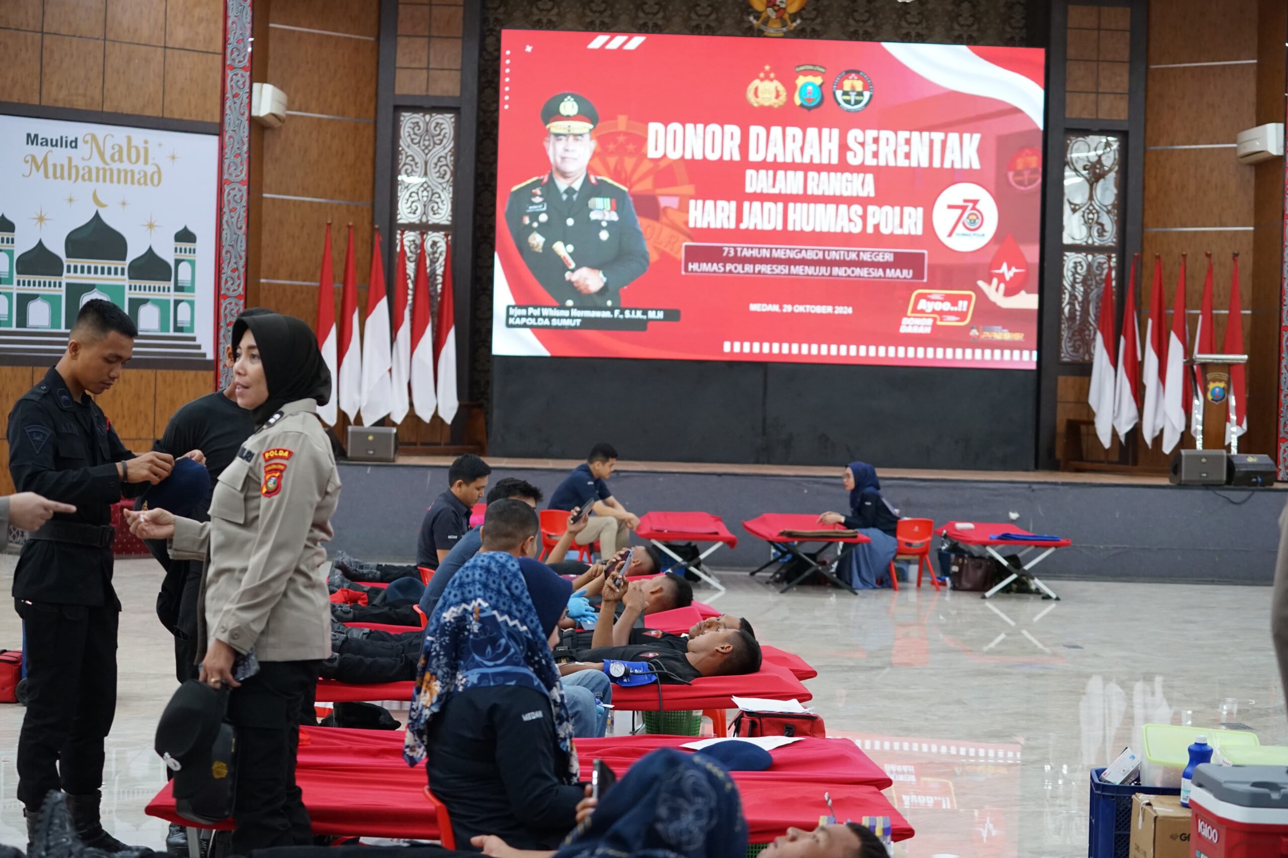 Donor Darah Serentak Peringati Hari Jadi Humas Polri ke-73 di Polda Sumut