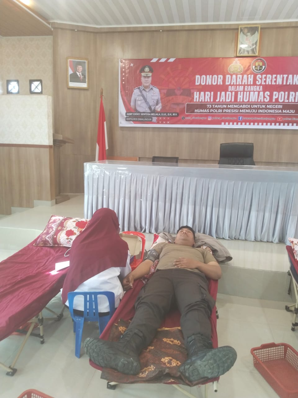 Rayakan HUT ke-73, Humas Polri Simalungun Wujudkan Pengabdian Lewat Donor Darah Serentak