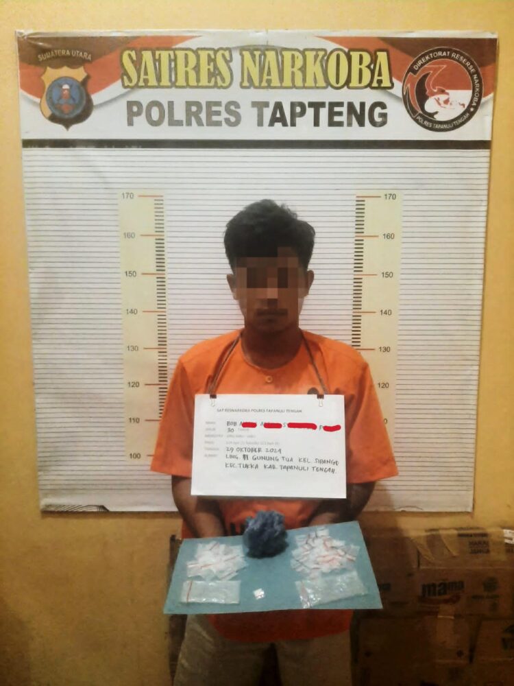 Polres Tapteng Amankan Warga Tukka Pengedar Sabu