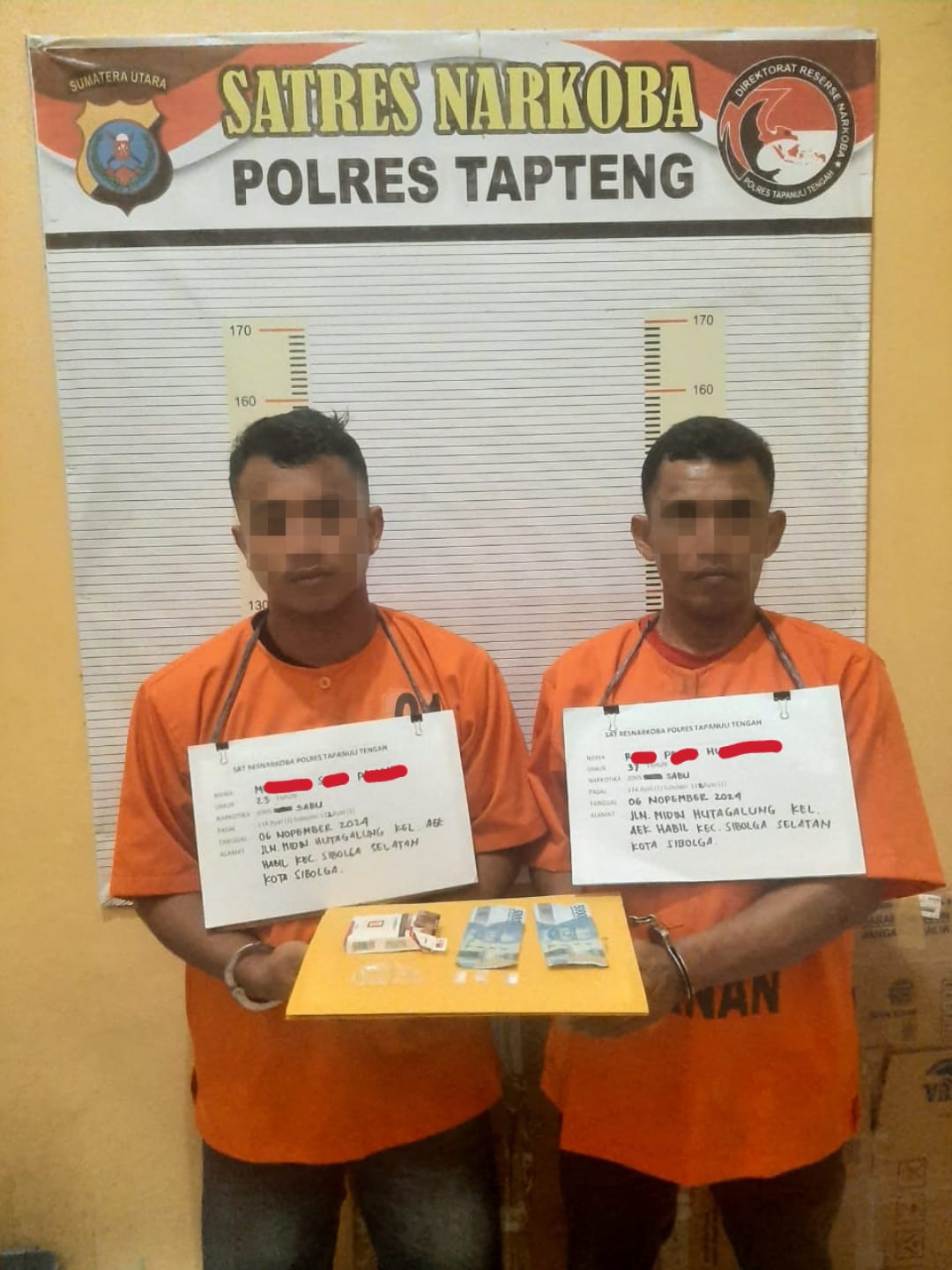 Polres Tapteng Berhasil Tangkap 2 Pria Pengedar Sabu 