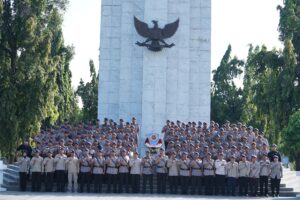 Dansat Brimob Polda Sumut Pimpin Ziarah Tabur Bunga di Taman Makam Pahlawan, Peringati HUT ke-79 Korps Brimob Polri