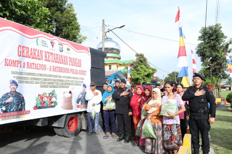 Kompi 2 Batalyon A Pelopor Sat Brimob Polda Sumut Gelar Gerakan Ketahanan Pangan, Sambut HUT ke-79 Korps Brimob dan Program 100 Hari Quick Win Kementerian Pangan