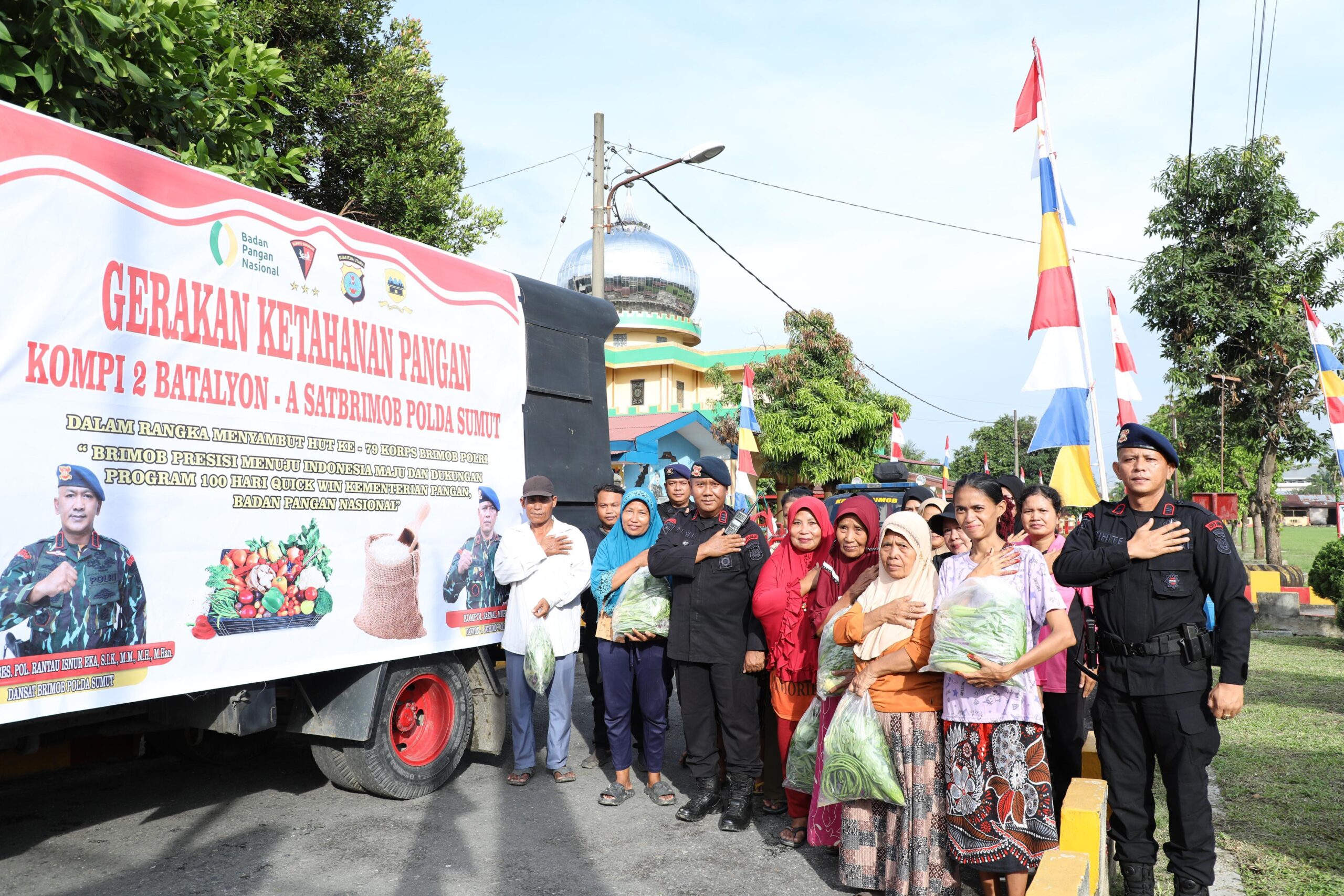 Kompi 2 Batalyon A Pelopor Sat Brimob Polda Sumut Gelar Gerakan Ketahanan Pangan, Sambut HUT ke-79 Korps Brimob dan Program 100 Hari Quick Win Kementerian Pangan