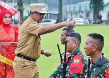 Plt Bupati Simalungun Sambut Pimpin Upcara Penyambutan Satgas Pamtas Yonif 122/TS Usai Bertugas di Papua