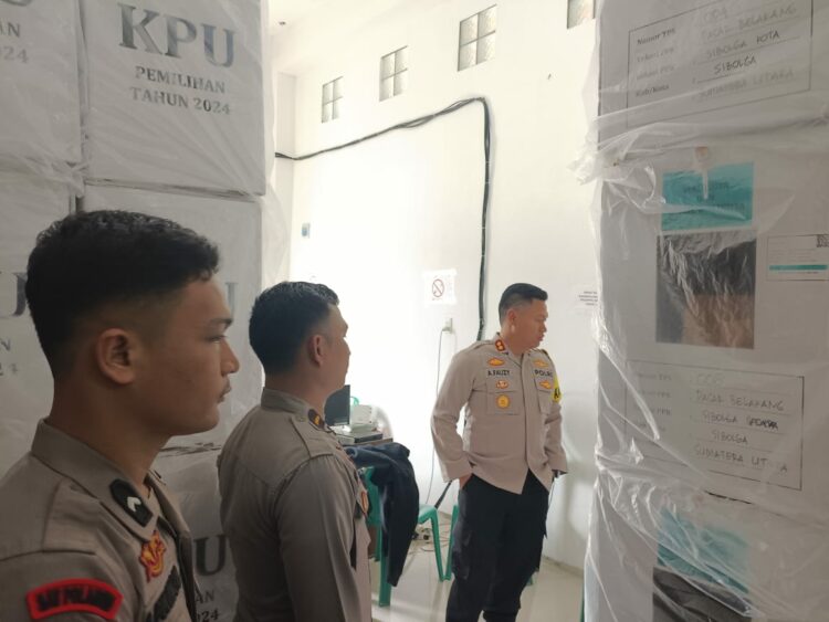 Usai Hitung Suara Di PPK, Kapolres Sibolga Sidak Gudang Logistik KPU Kota Sibolga