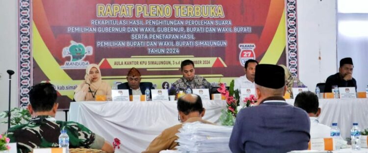 Wakil Bupati Simalungun Hadiri Rapat Pleno Terbuka KPU Tentang Hasil Perhitungan Suara Pilkada