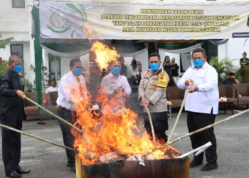 Kapolres Pematangsiantar Hadiri Pemusnahan Barang Bukti Sudah Inkracht di Kantor Kejari