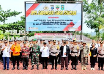 Wakil Bupati Simalungun Hadiri Apel Gabungan Siaga Bencana di Polres Simalungun