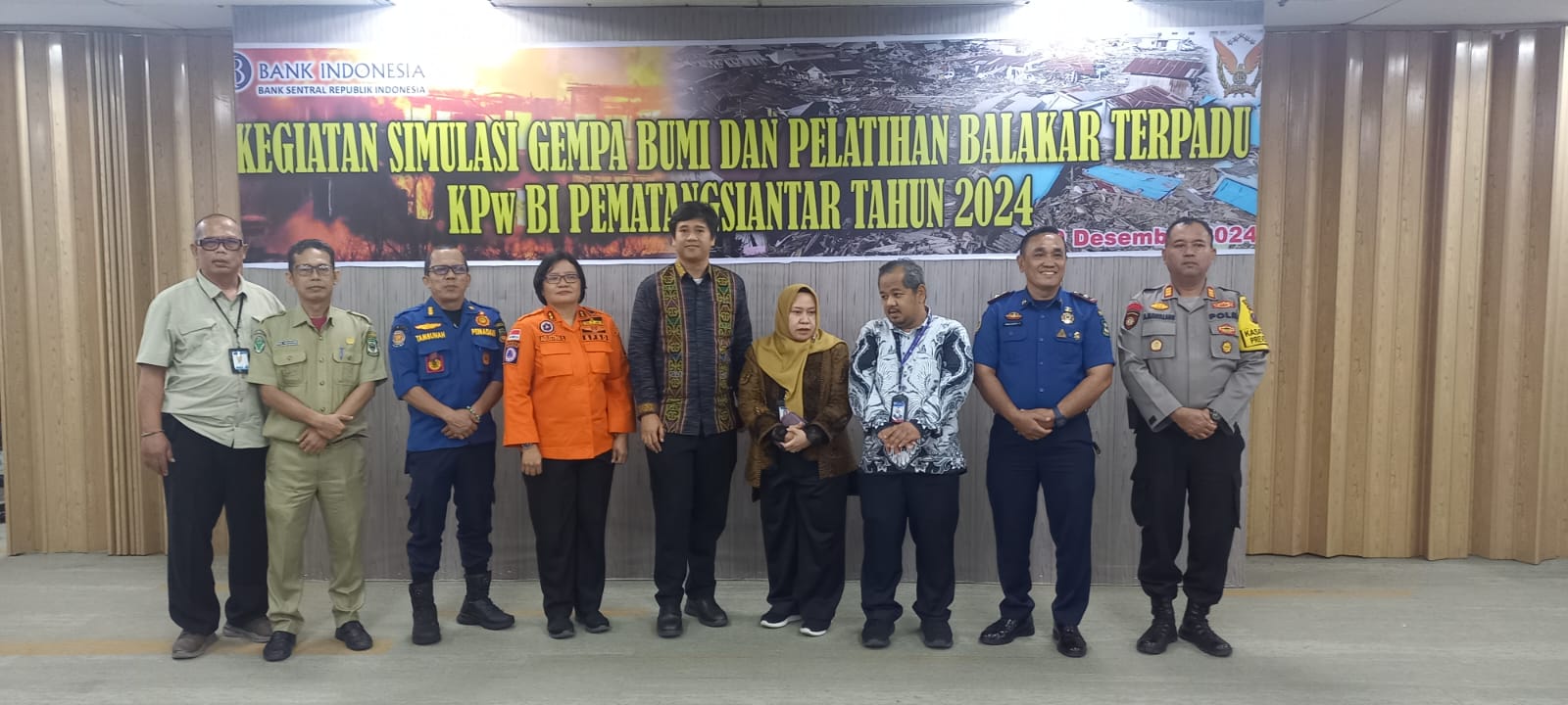 Polres Pematangsiantar Hadiri Sosialisasi Bencana, Simulasi Gempa Bumi dan Balakar