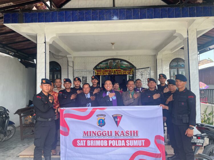 Semangat Melayani, Detasemen Gegana Brimob Polda Sumut Gelar Baksos di Gereja Kristen Indonesia Sumut