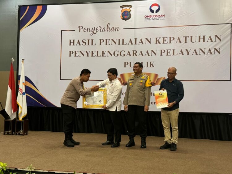 Kapolres Sibolga Terima Penghargaan Dari Ombudsman RI Tahun 2024, Polres Sibolga Kategori A