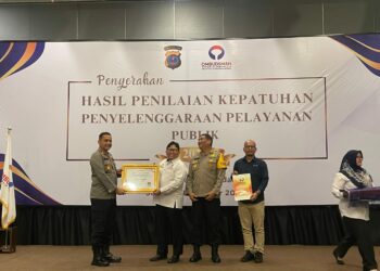 Polres Tapteng Terima Penghargaan dari Ombudsman RI