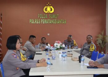 Kapolres Pematangsiantar Ikuti Zoom Meeting Rakor Lintas Sektoral Ops Lilin Tahun 2024