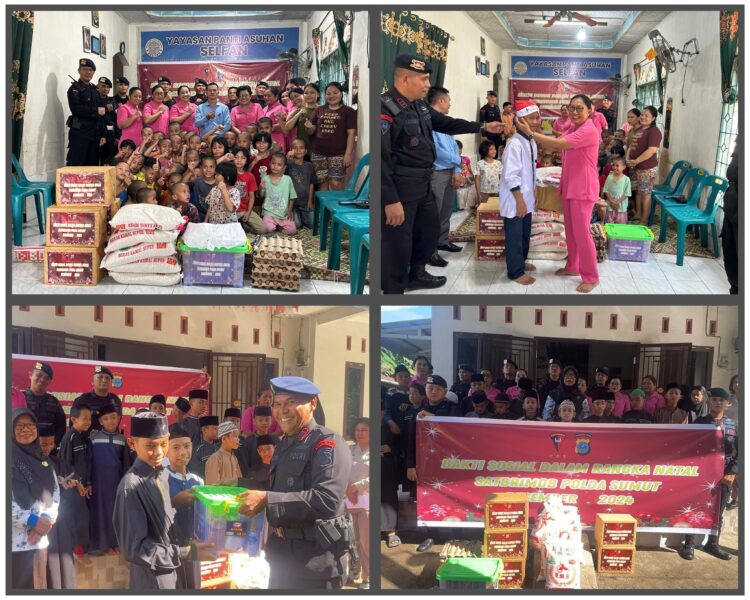 Personel Batalyon B Satuan Brimob Polda Sumut Gelar Baksos di Panti Asuhan, Warnai Perayaan Natal dengan Kepedulian