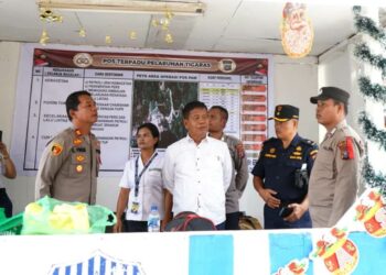 Bupati Simalungun Tinjau Pos Pam Pelabuhan Tigaras, Imbau Masyarakat Jaga Kekondusifan