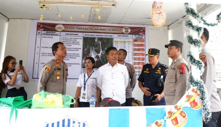 Bupati Simalungun Tinjau Pos Pam Pelabuhan Tigaras, Imbau Masyarakat Jaga Kekondusifan