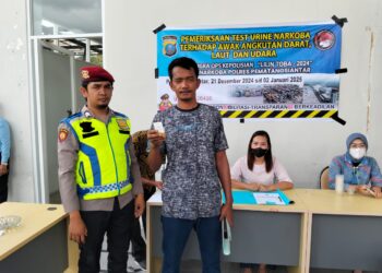 Polres Pematangsiantar Test Urine Awak Angkutan Darat, Pastikan Pemudik Sampai Dengan Selamat