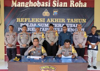 Polres Tapteng Gelar Konferensi Pers Akhir Tahun 2024, Penyelesaian Perkara Meningkat