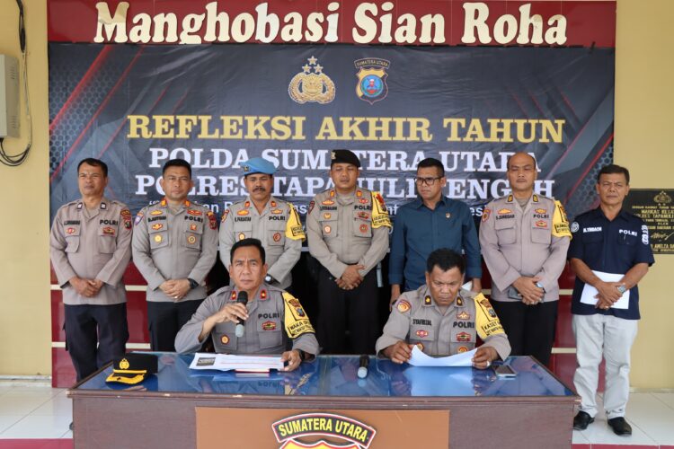 Polres Tapteng Gelar Konferensi Pers Akhir Tahun 2024, Penyelesaian Perkara Meningkat