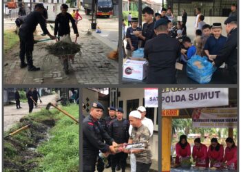 Batalyon B Brimob Polda Sumut  Gelar Baksos dan Jumat Berkah di Tebing Tinggi, Wujud Kepedulian Polri kepada Masyarakat