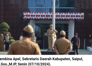 Apel Mingguan Pemkab Way Kanan, Sekda Saipul Sampaikan Beberapa Poin Penting