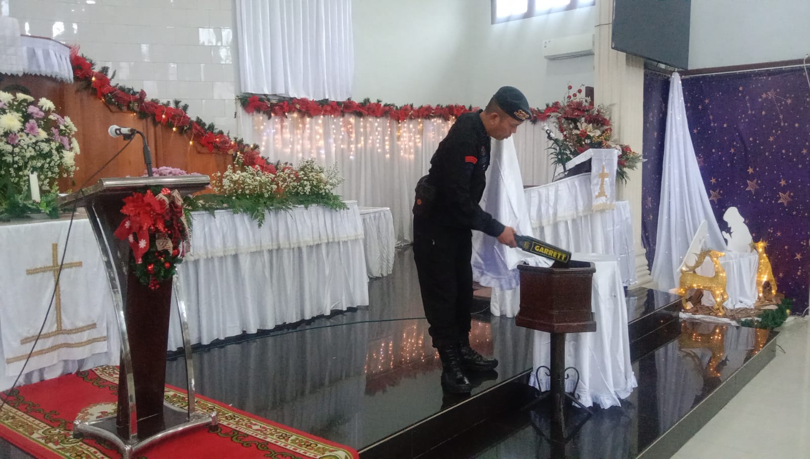 Jelang Ibadah Malam Pergantian Tahun Polres Pematangsiantar Sterilisasi Gereja Prioritas