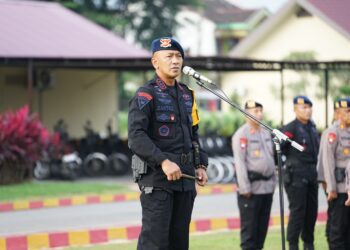 Apel Kesiapsiagaan, Dansat Brimob Polda Sumut : Syukur, Etika, dan Kesiapan Adalah Pilar Pengabdian
